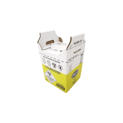 Carton hospitalier DASRI 12L lien cranté NF X photo du produit front L
