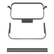 Kit de fixation pour sac poubelle gris pour station HyGo Vikan photo du produit side S