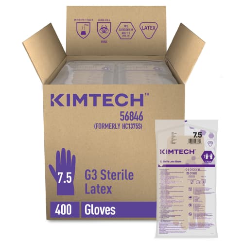 Gant de protection chimique latex stérile Kimtech Pure G3 30cm taille 7,5 photo du produit front L