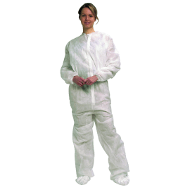 Combinaison de travail Poligard PLP 40g/m² col Mao poche arrière élastiques poignets taille chevilles blanc taille XL photo du produit