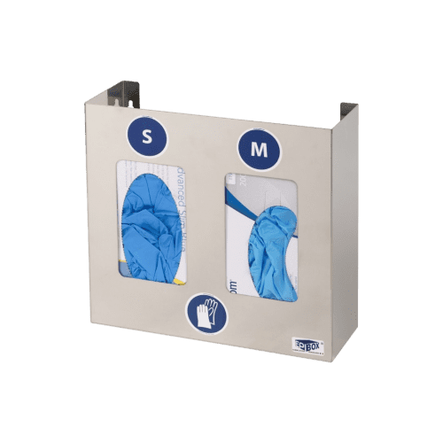 Distributeur inox pour 2 boîtes de gants ou de mouchoirs Jurine photo du produit front L