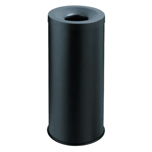 Corbeille anti-feu 30 litres acier noir Medial photo du produit front L