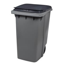 Conteneur 2 roues PEHD Korok sans barre 340L gris/gris Rossignol