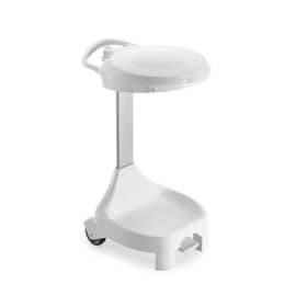 Support sac plastique mobile à pédale pour sac 110L ou 130L blanc Filmop