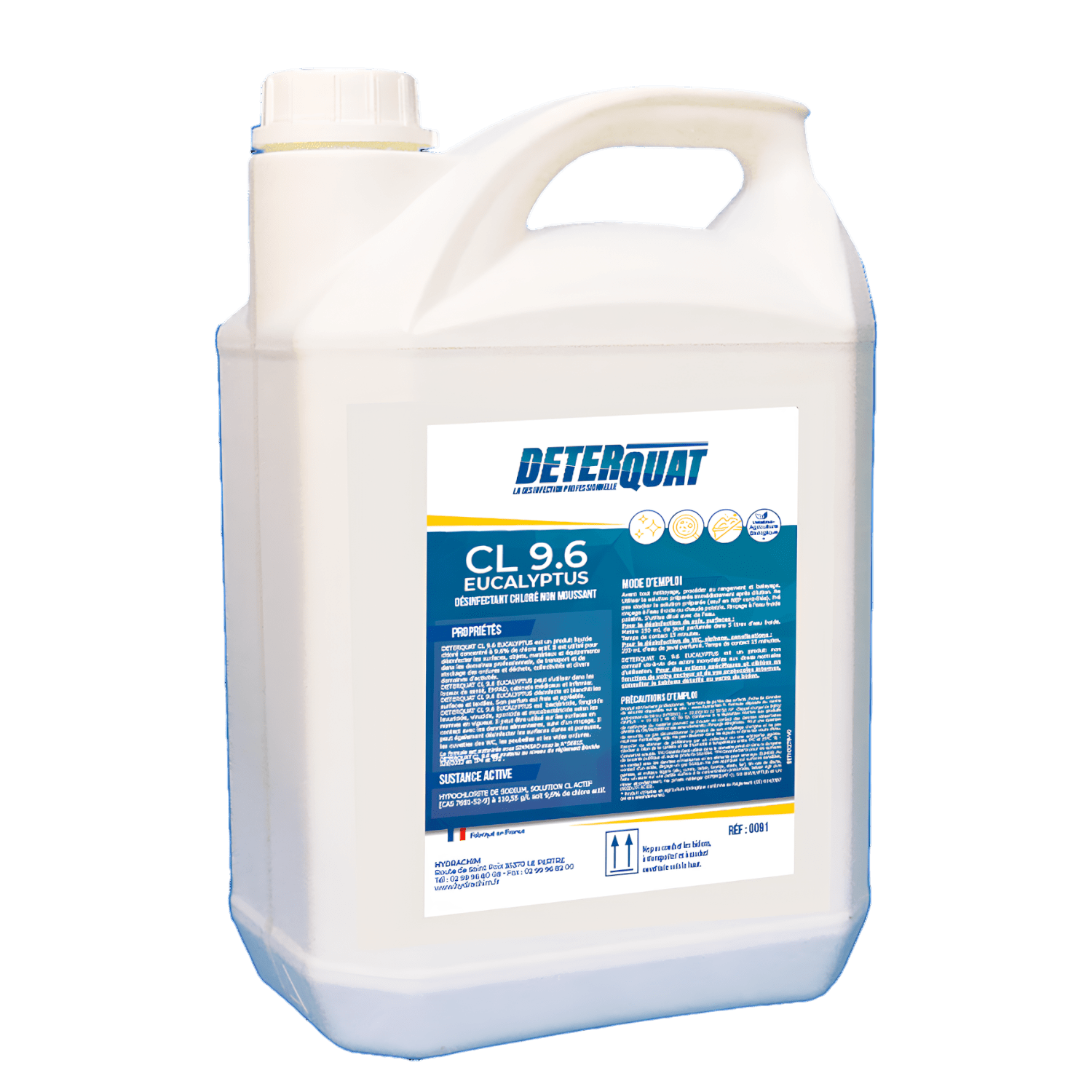 Deterquat CL 9.6 désinfectant eucalyptus bidon de 5L photo du produit