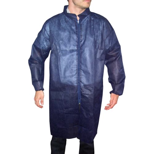 Blouse de travail PLP 40g/m² zip col Mao élastiques poignets bleu foncé taille XL Paredes photo du produit front L