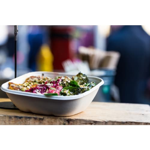 Barquette biodégradable MB Pack en fibres végétales 18 x 18 cm 800 cc ...