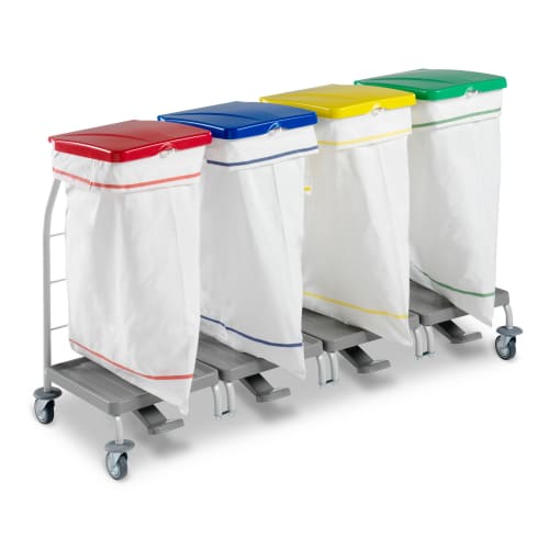 Sac à linge entièrement fermé 70L rayé rouge Filmop photo du produit front L
