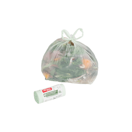 Sacs poubelle 10L vert 15µ bretelle Alfapac photo du produit