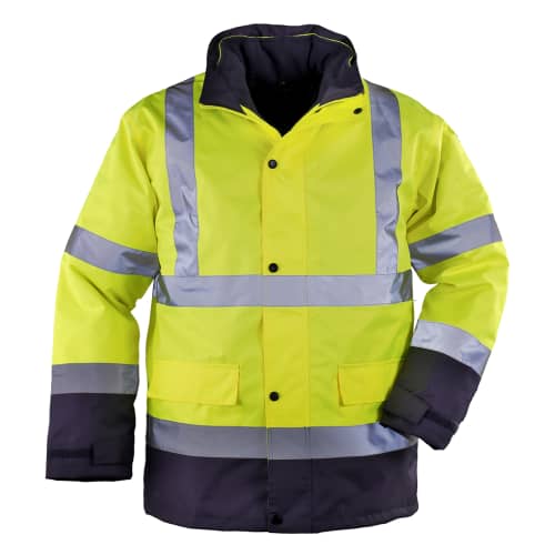 Parka haute-visibilité 4-en-1 polyester enduit PU jaune/bleu taille XXXL (60/62) photo du produit front L