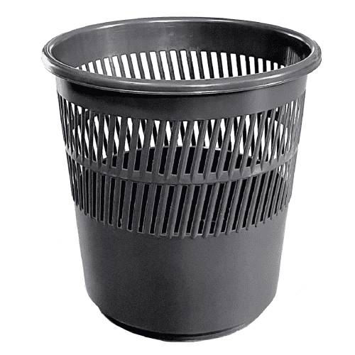Corbeille à papier plastique 14L noir Tampel photo du produit front L