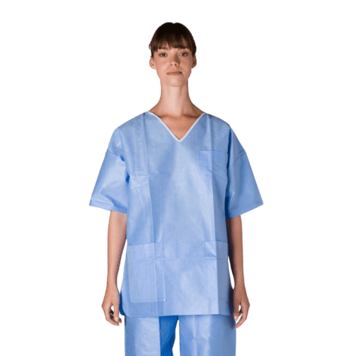 Tunique de pyjama antistatique SMMS 45g/m² bleu ciel taille XXXL PROP photo du produit front L