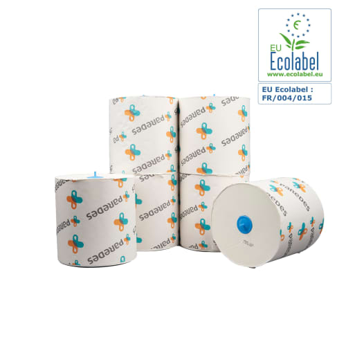 Essuie-mains rouleau blanc 200m certifié Ecolabel Paredes photo du produit front L