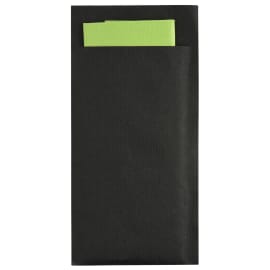 Pochette couverts ébène/pistache Manufacture de l'Éphémère