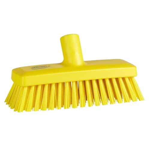 Balai lave-pont fibres dures alimentaire PLP 22,5cm jaune Vikan photo du produit front L