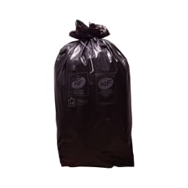 Sacs poubelle 130L PEBD NF noir 75µm lien classique Jet'Sac