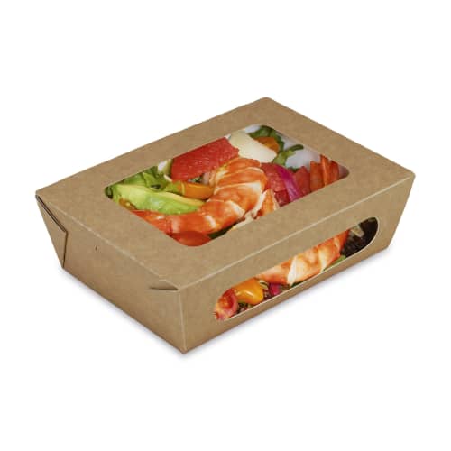 Barquette carton à couvercle charnière kraft Alphaform 100 cl 20x14 cm photo du produit front L
