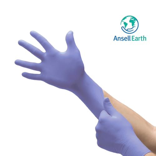 Gant à usage unique nitrile Ansell Microflex 93-843 violet non poudré taille M photo du produit front L