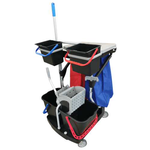 Kit chariot ménage Tennant avec support frange manche et presse photo du produit front L