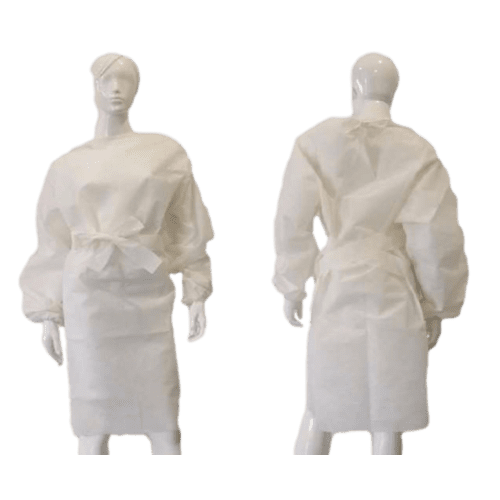Blouse de soins PLP 50g/m² à liens élastiques poignets blanc 100cm photo du produit front L