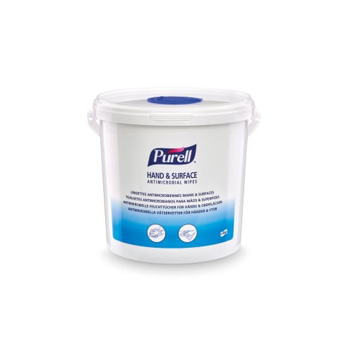 Lingettes antimicrobiennes mains et surfaces Purell seau de 450 photo du produit front L
