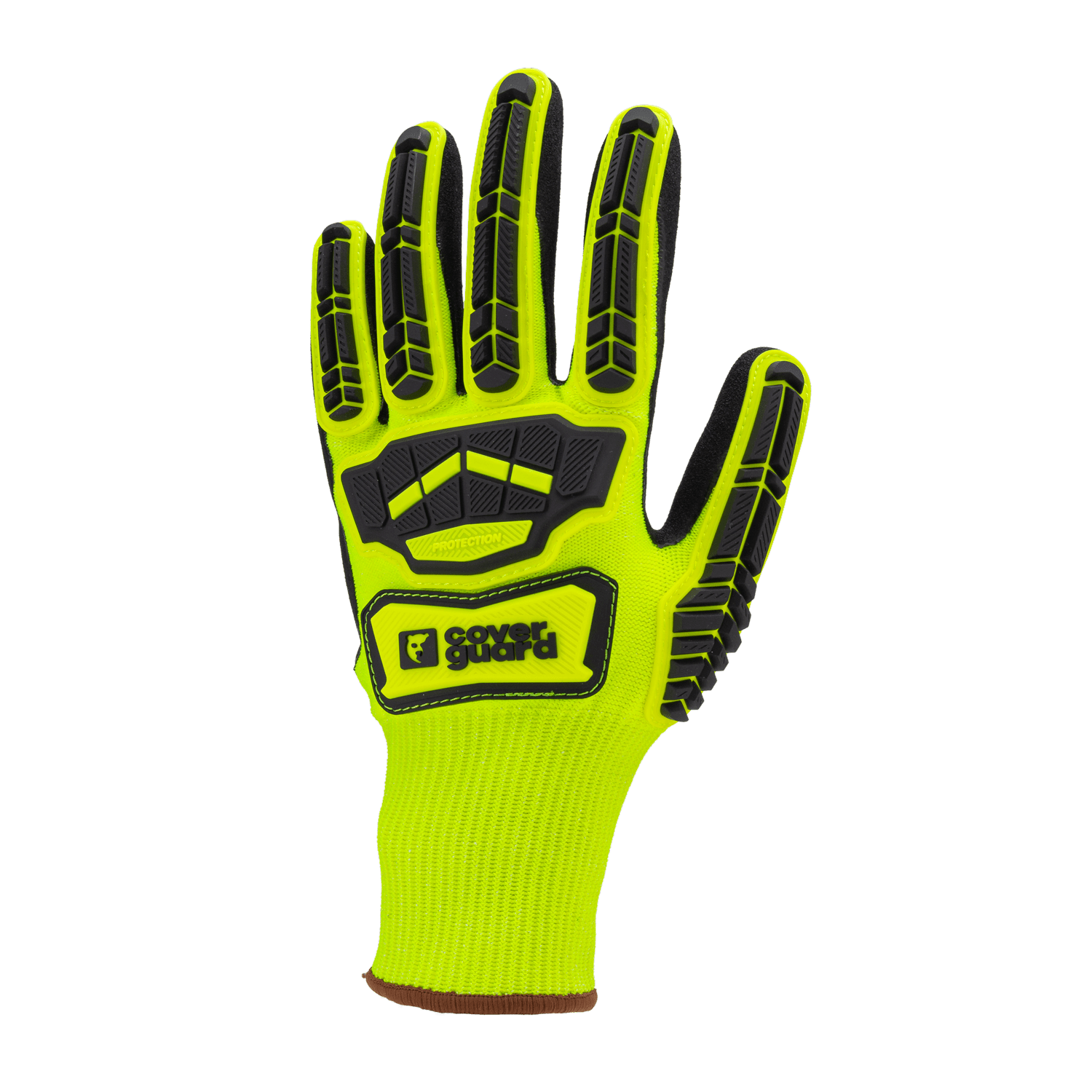 Gants Coverguard Eurocut Impact 100 jaune Cut C nitrile noir + TPR T7 photo du produit