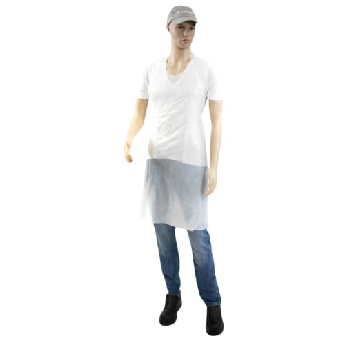 Tablier PE Paredes Blanc 18 µm gaufré 70x120 cm taille S+ photo du produit front L