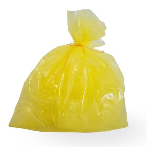 Sac plastique PE BD 40L jaune 30µm photo du produit front L