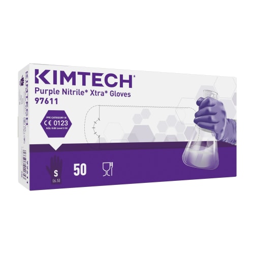 Gant à usage unique nitrile Kimtech Science Purple Xtra violet 30cm taille S photo du produit Side View L