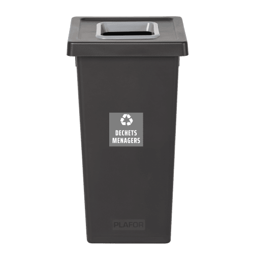 Poubelle PP recyclé Fit avec insert Ecogreen 70L noir/gris Tampel photo du produit front L