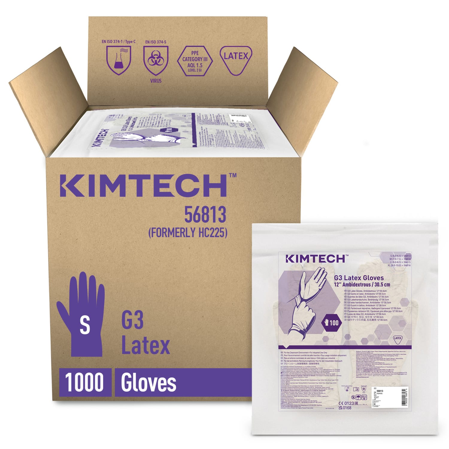 Gant de protection chimique latex Kimtech Pure G3 taille S photo du produit