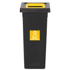Poubelle PP recyclé Fit avec insert Ecogreen 50L noir/jaune Tampel