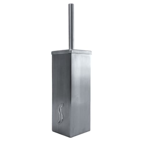 Ensemble porte-balayette à poser inox brossé Medial photo du produit front L