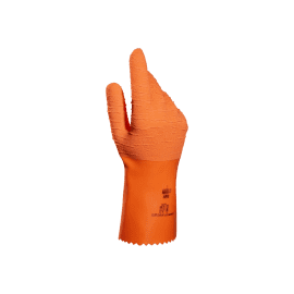 Gant de protection chimique latex support tissu Harpon 321 grip renforcé orange