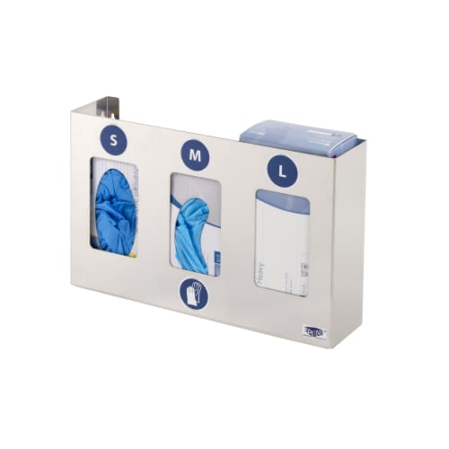 Distributeur inox pour 3 boîtes de gants ou de mouchoirs Jurine photo du produit front L