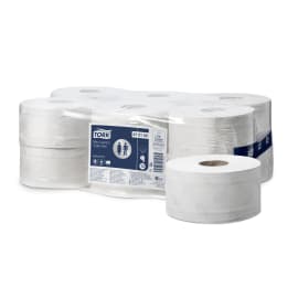 Papier toilette rouleau mini géant blanc 180 m prédécoupé 9,1 x 20 cm Ecolabel TORK photo du produit