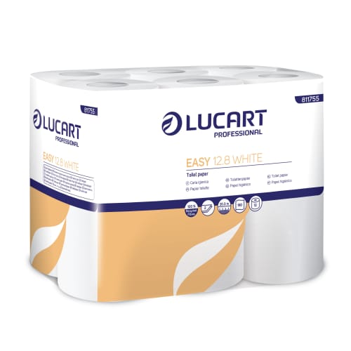 Papier toilette petit rouleau blanc 2 plis 180 feuilles 9,8 x 11,3 cm Lucart photo du produit front L