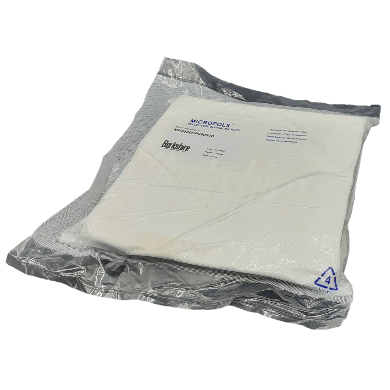 Essuyage nylon/polyester MicroPolx 400-HP Berkshire blanc 15x15 cm photo du produit