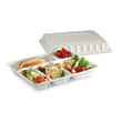 Couvercle fibres végétales Alphaform pour plateau repas 5 compartiments blanc 295 x 240 mm photo du produit