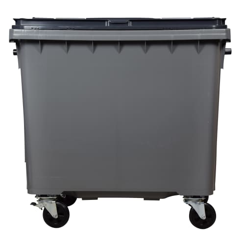 Conteneur 4 roues PEHD Korok sans barre 770L gris/gris Rossignol photo du produit front L