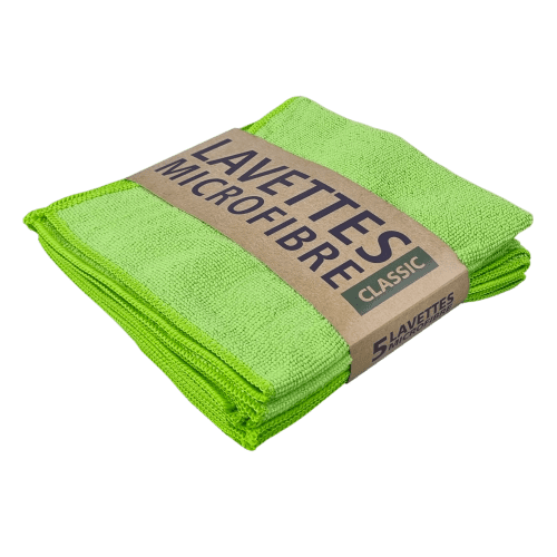Lavette microfibre Tampel verte 38x38cm photo du produit front L