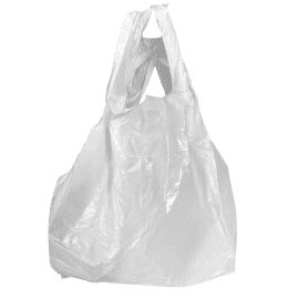 Sac plastique à bretelle PE HD blanc 10µm