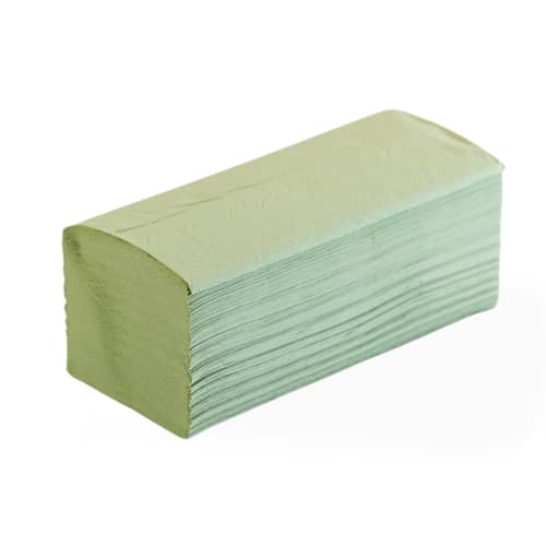 Essuie-mains plié V vert 24,3 x 21 cm Ecolabel Paredes photo du produit front L
