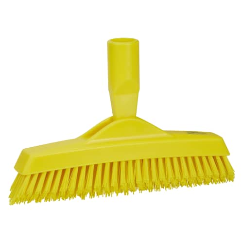Balai frottoir articulé fibres dures alimentaire PLP 22,5cm jaune Vikan photo du produit front L