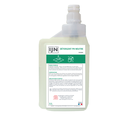 IJN Détergent neutre certifié ECOCERT flacon doseur de 1L photo du produit