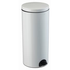 Poubelle métal à pédale 30L blanc laqué Rossignol