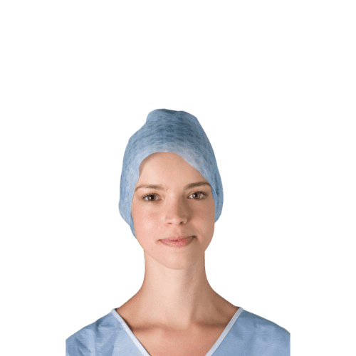 Coiffe à nouer médicale non-tissé aéré bleu Indutex photo du produit front L