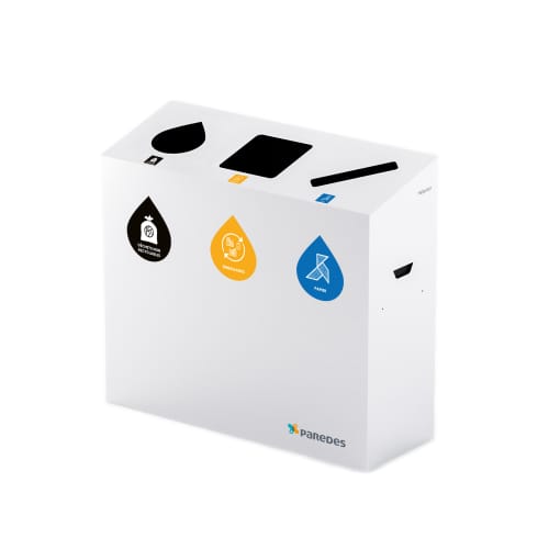 Poubelle tri sélectif aluminium 3 x 60L Naturen photo du produit front L
