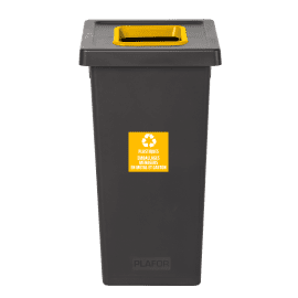 Poubelle PP recyclé Fit avec insert Ecogreen 70L noir/jaune Tampel