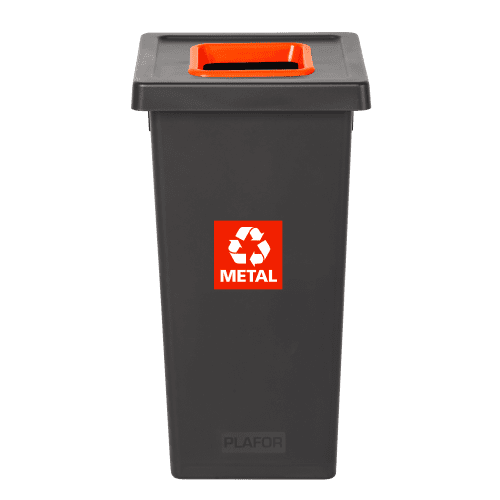 Poubelle PP recyclé Fit avec insert Ecogreen 70L noir/rouge Tampel photo du produit front L